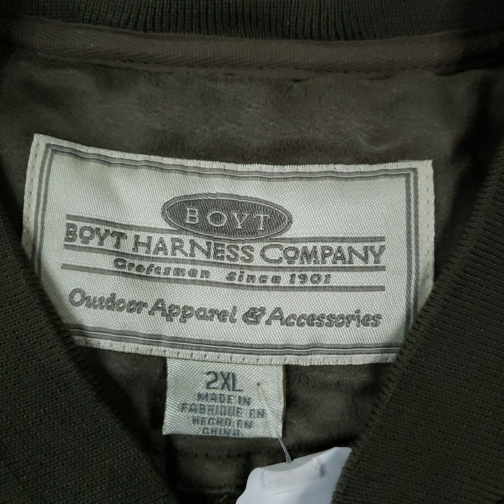 Boyt Harness Company Vest Men 2XL‎ Green Fleece Full Zip Shoulder Patch Shooting - Picture 5 of 12
